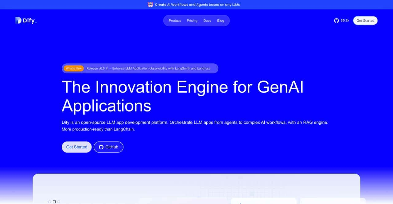 Dify AI-The Innovation Engine for Generative AI Applications-AllinAI.Tools