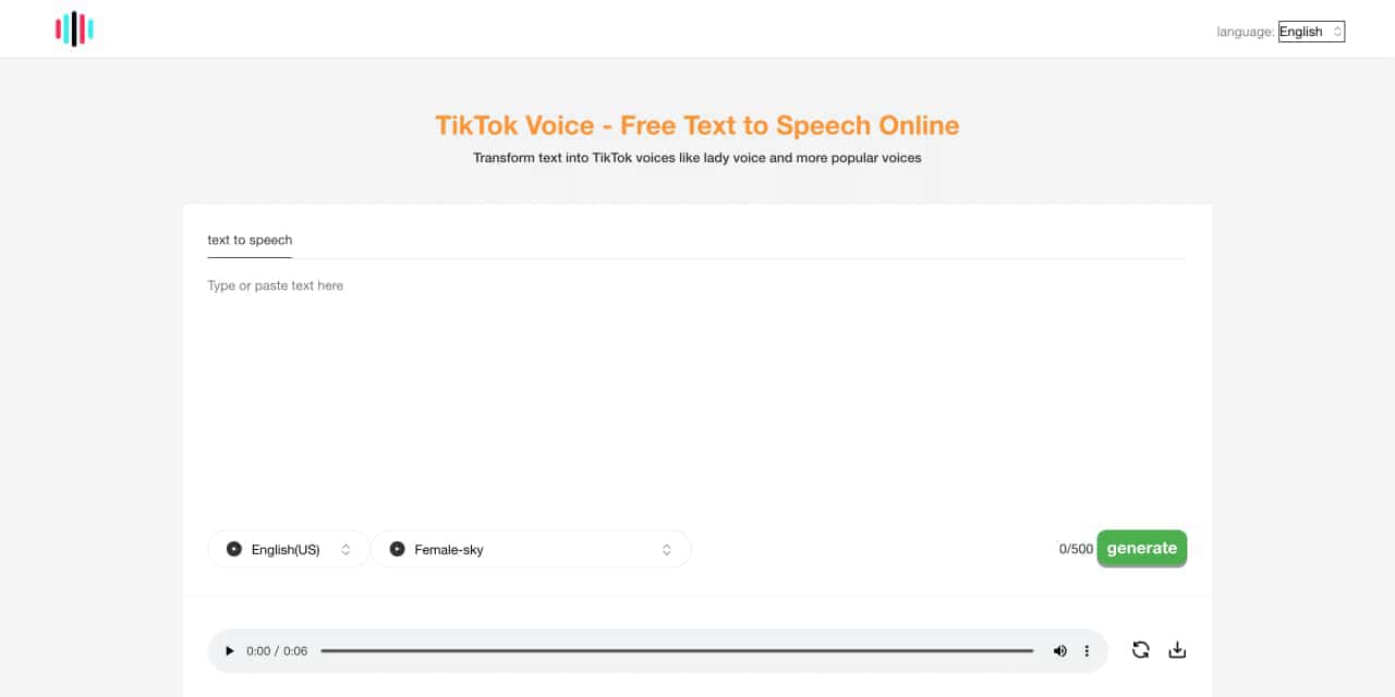 TikTok Voice-Free Text to Speech Online-AllinAI.Tools