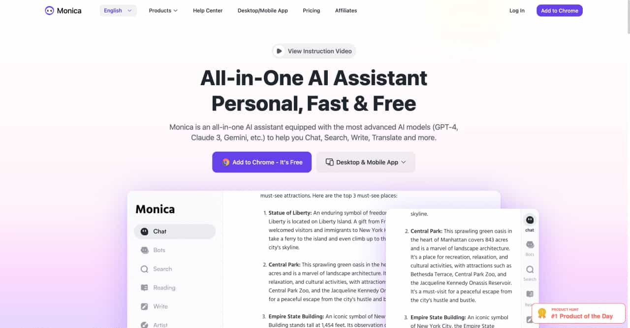 Monica-Your ChatGPT AI Assistant for Anywhere-AllinAI.Tools