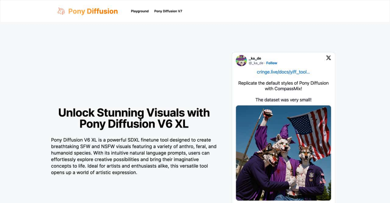 Pony Diffusion-Try Pony Diffusion V6 XL online for free | Pony Diffusion-AllinAI.Tools