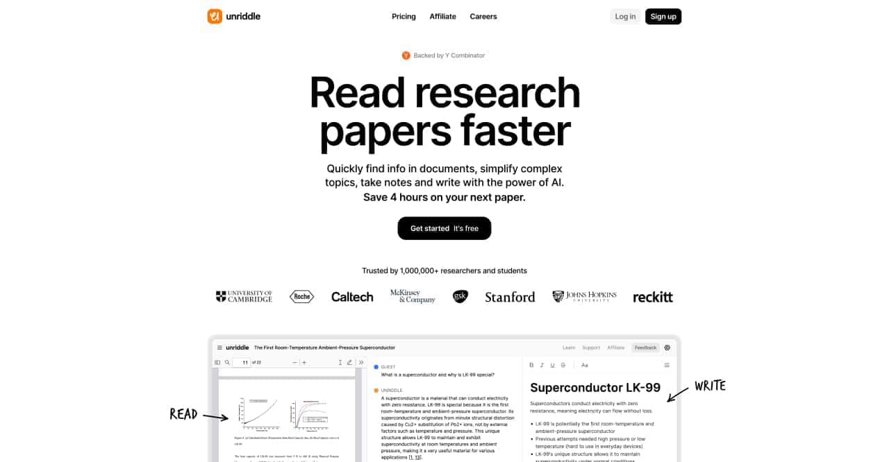 Unriddle AI-Faster research,Read research papers faster | allinAI.Tools