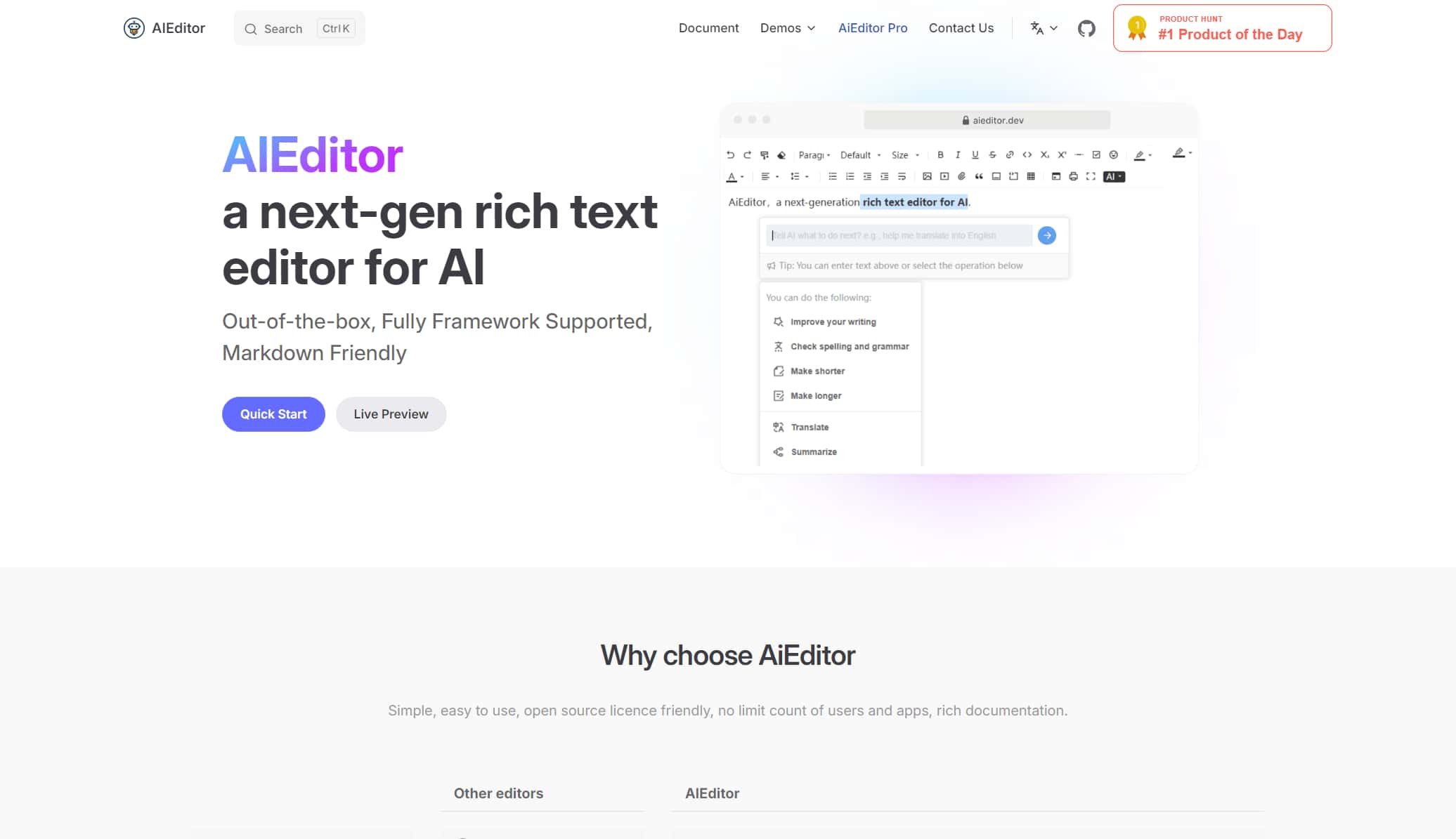 AiEditor-AI-Powered Editor - AiEditor-AllinAI.Tools