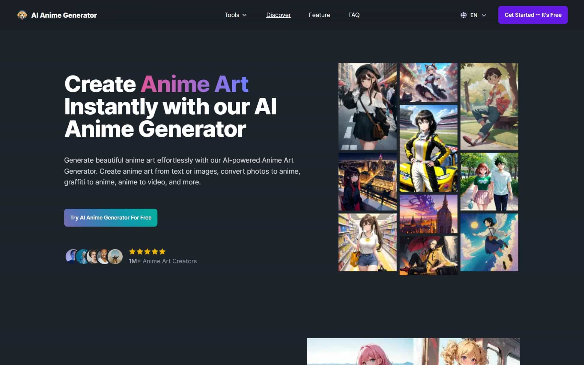 AI Anime Gen-Create beautiful anime art effortlessly-AllinAI.Tools