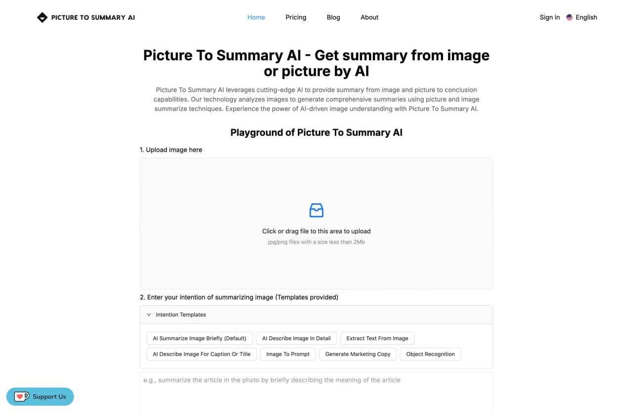 Picture To Summary AI -Get summary from image or picture by AI-AllinAI.Tools