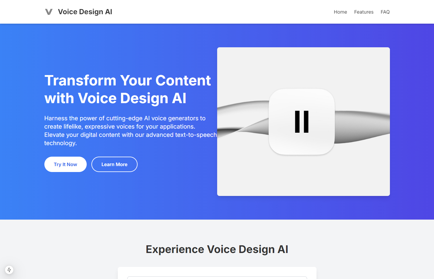 Voice Design AI-Advanced AI Voice Generator & Text to Speech Technology-AllinAI.Tools