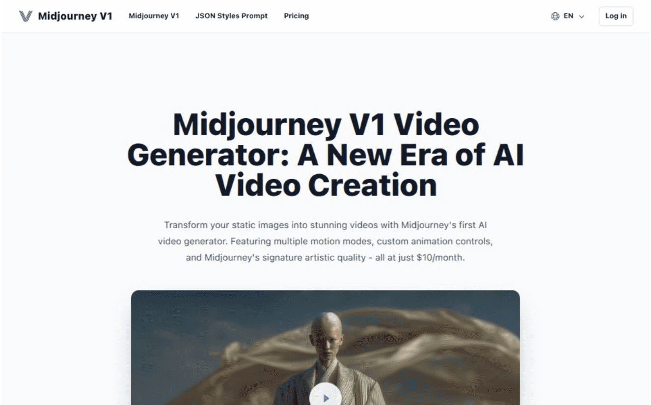 Midjourney V1 Video Generator-Midjourney V1 Video Generator:-A New Era of AI Video Creation | allinAI.Tools