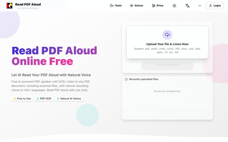 Read PDF Aloud-Read PDF Aloud Online Free - Natural AI Voice Reader with OCR | allinAI.Tools