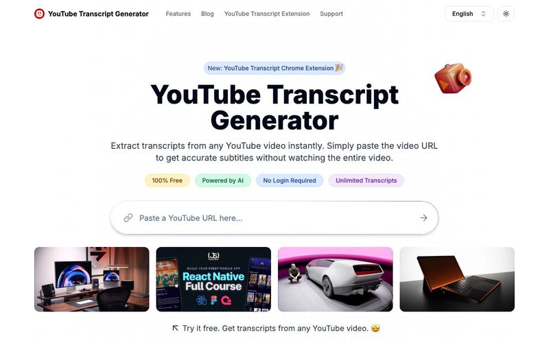 YouTube Transcript Generator-YouTube Transcript Generator | allinAI.Tools