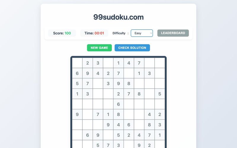 9x9 Sudoku Game-Free Online 9x9 Sudoku Game | allinAI.Tools