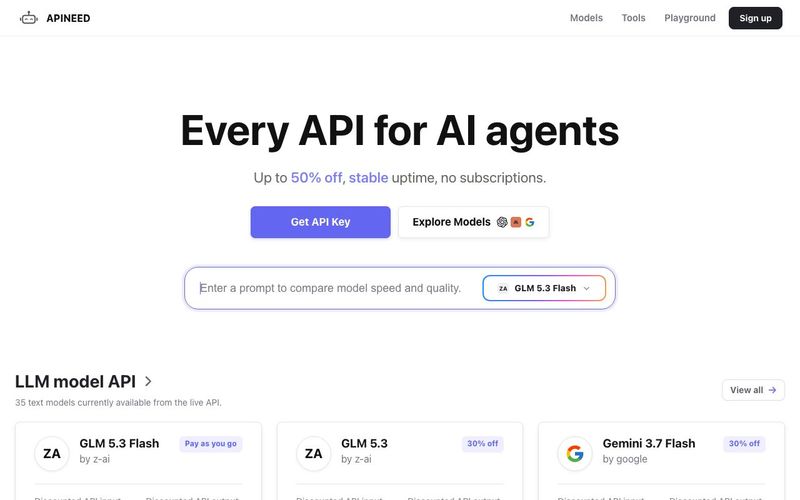 APINEED-AI Model APIs for Agents | Discounted Pricing | APINEED | allinAI.Tools
