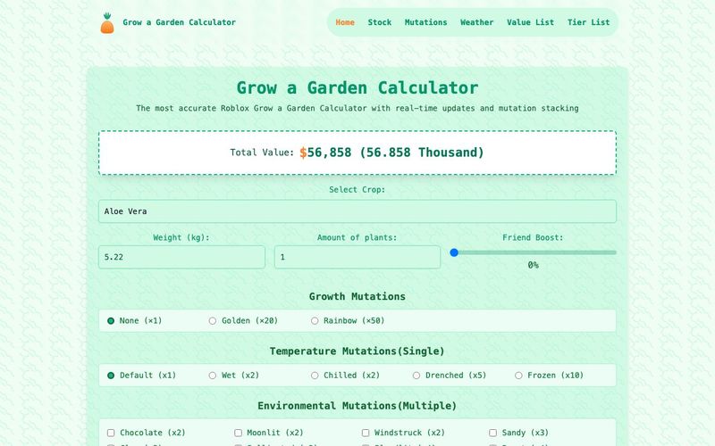 Grow a Garden Calculator Online-Grow a Garden Calculator Online | allinAI.Tools
