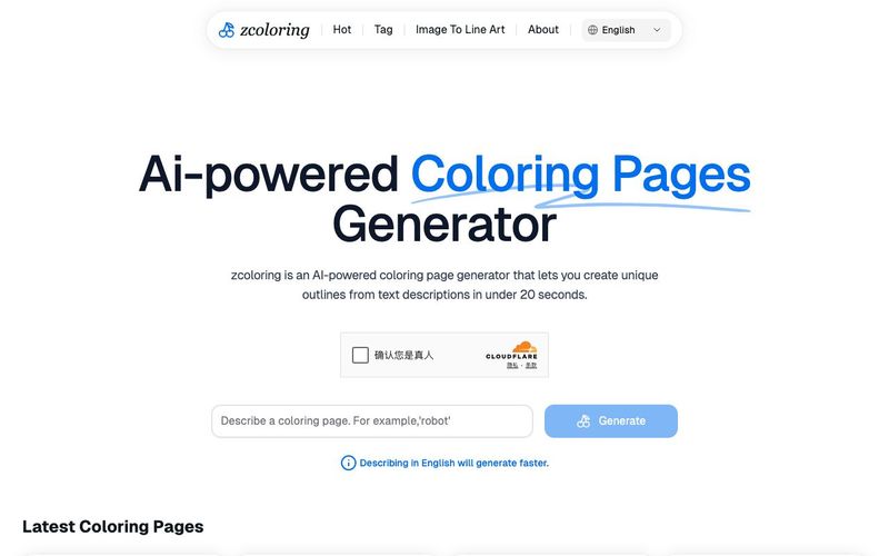 ZColoring-AI Coloring Page Generator,Fast, Easy, & No Drawing Needed | ZColoring | allinAI.Tools