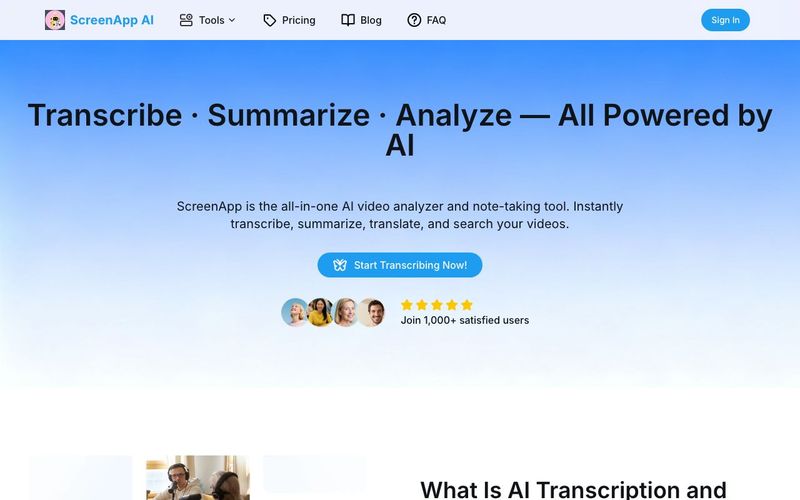 ScreenApp AI-Free Transcription, Translation & Note-Taking | allinAI.Tools