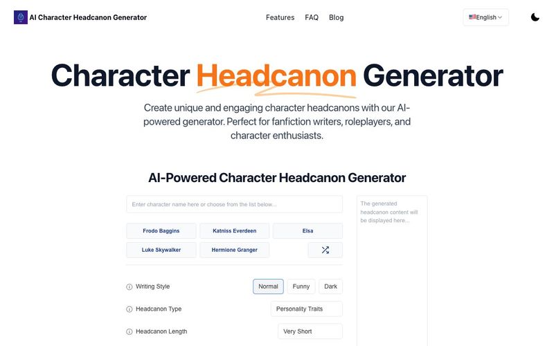 AI Character Headcanon Generator-Create unique and engaging character headcanons with AI-powered generator. Perfect for fanfiction writers, roleplayers, and character enthusiasts.-AllinAI.Tools