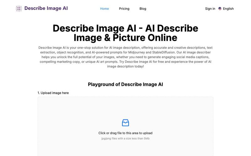 Describe Image AI-AI Describe Image & Picture Online, Free Trail-AllinAI.Tools