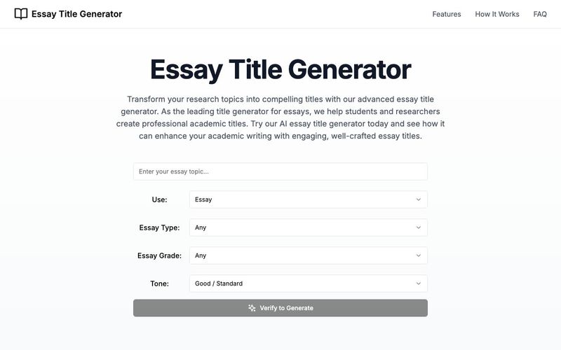 Essay Title Generator Wiki