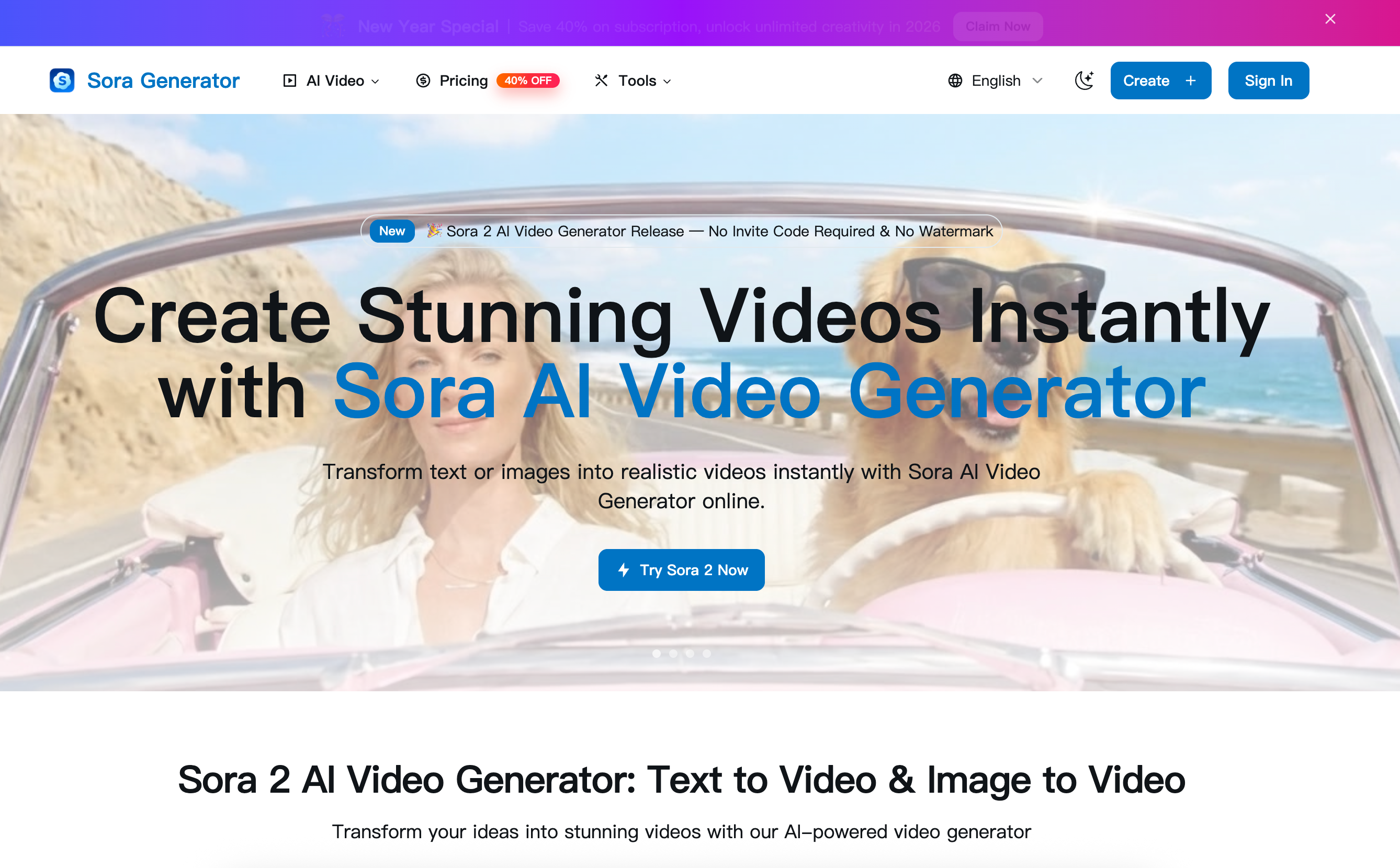Sora AI Video Generator-Sora AI Video Generator – Create Cinematic Videos from Text & Images | allinAI.Tools