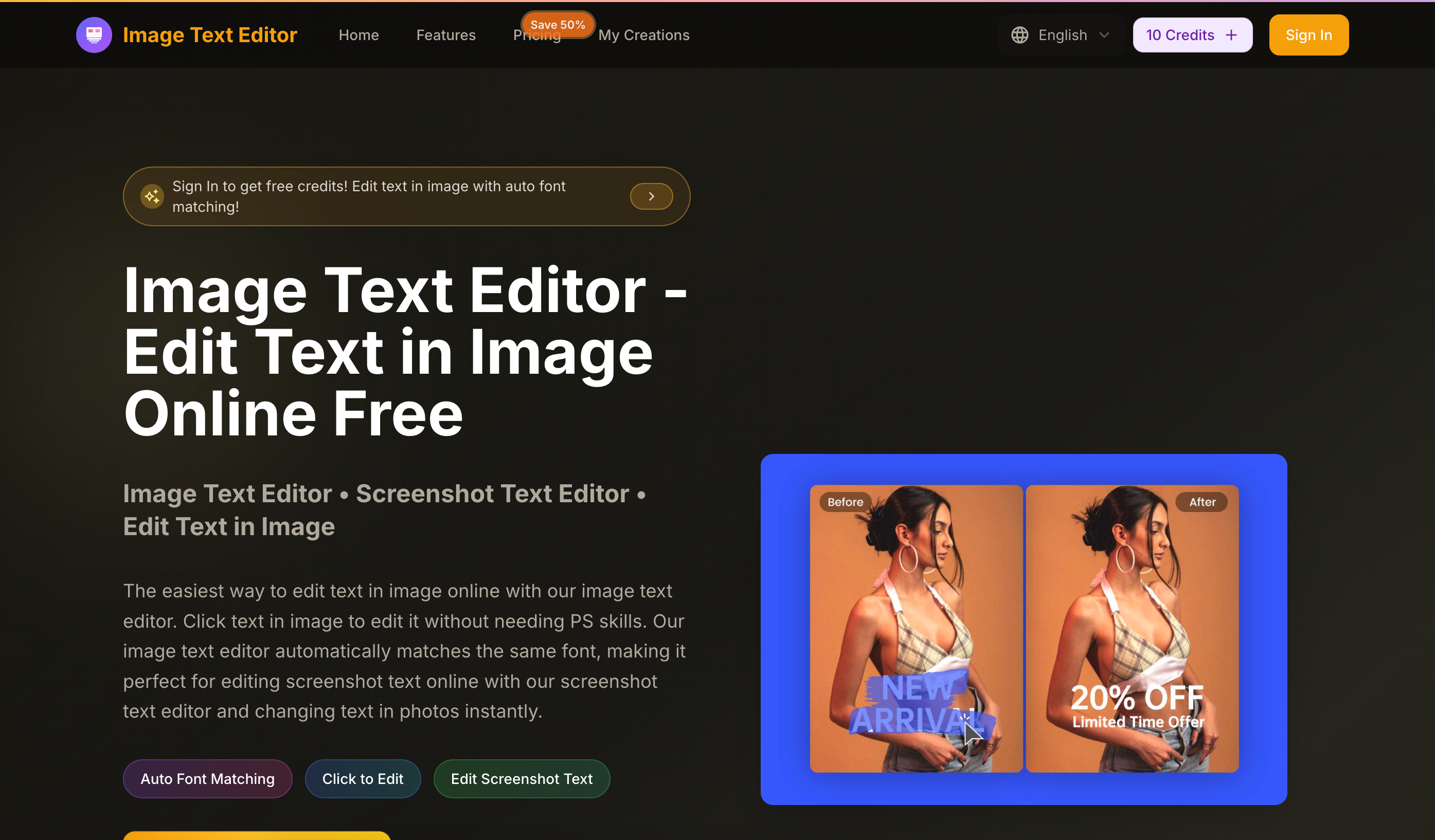 Image Text Editor-Image Text Editor - Edit Text in Image Online Free | Same Font Matching | allinAI.Tools