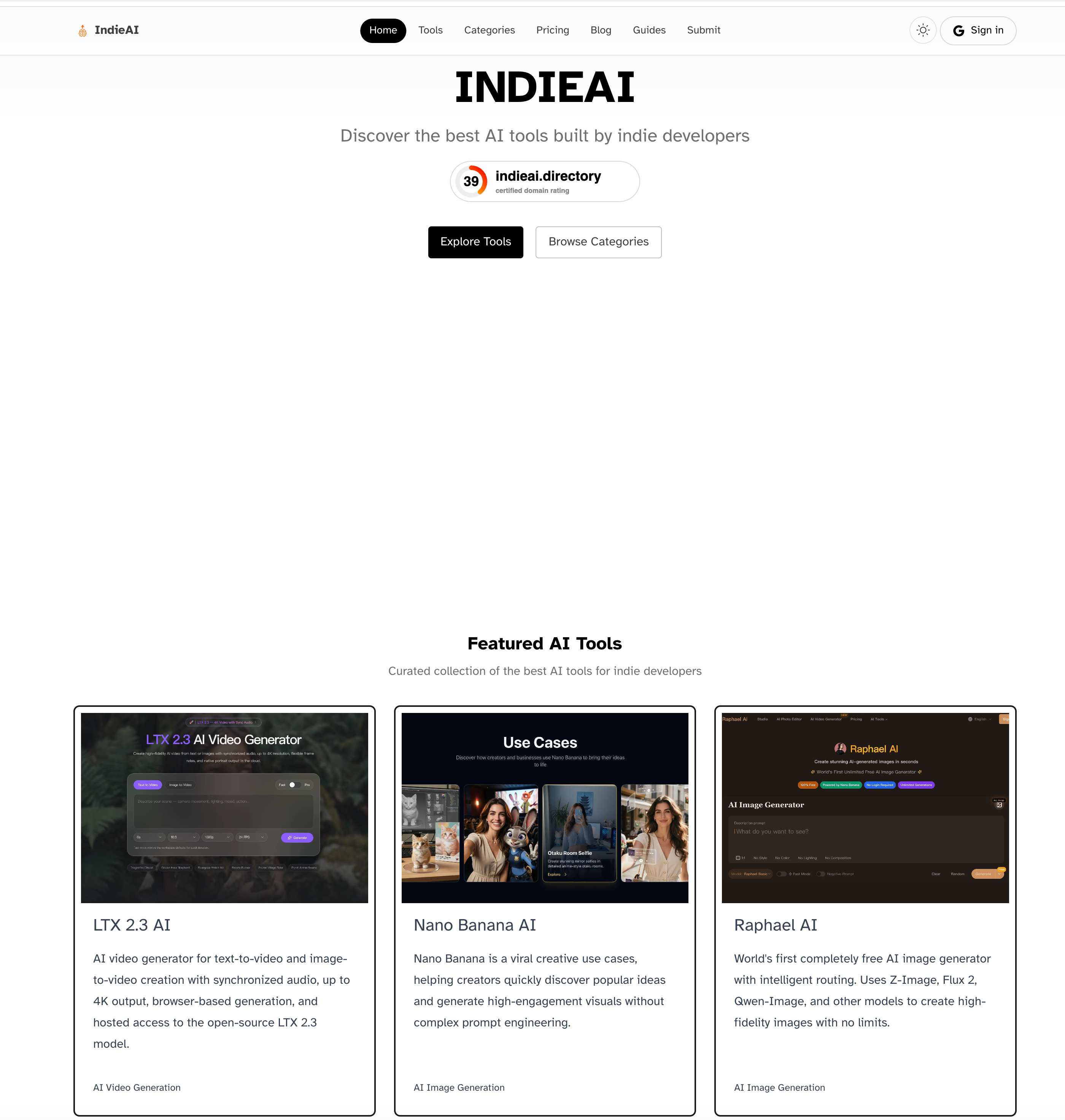 IndieAI-Discover the Best AI Tools Built by Indie Developers | IndieAI | allinAI.Tools