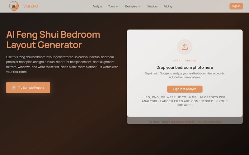 AI Feng Shui Bedroom Analyzer-AI Feng Shui Bedroom Analyzer: Visual Report & Layout Fixes | allinAI.Tools