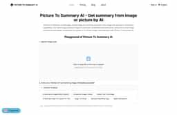 Picture To Summary AI-Get summary from image or picture by AI