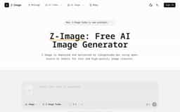 Z-Image-Free AI Image Generator Online By Alibaba Tongyi