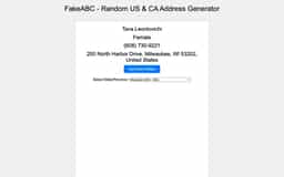 FakeABC Address Generator-Random US & CA Address Generator
