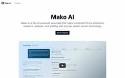 Mako AI-the AI-powered associate that helps investment firms streamline research, analysis, and drafting with secure, expert-driven technology.