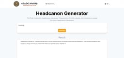 Headcanon Generator-The first Character Headcanon Generator Powered by AI,richer details and content,to create the best Headcanon Generator