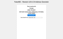 FakeABC Address Generator-FakeABC - Random US & CA Address Generator