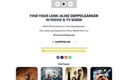 Find my look alike-doppelganger, face match character in Movie & TV Show