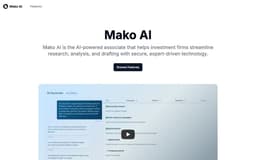 Mako AI-the AI-powered associate that helps investment firms streamline research, analysis, and drafting with secure, expert-driven technology.