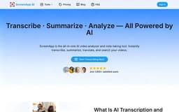 ScreenApp AI-Free Transcription, Translation & Note-Taking