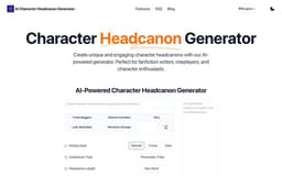 AI Character Headcanon Generator-Create unique and engaging character headcanons with AI-powered generator. Perfect for fanfiction writers, roleplayers, and character enthusiasts.