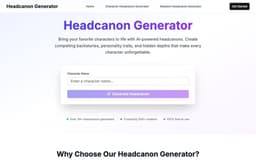 Headcanon Generator-Headcanon Generator,Create Fan Fiction Ideas