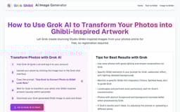 Grok AI Ghibli Image Creator-Create Free Studio Ghibli Art Online