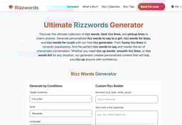 Rizzwords-Best Rizz Words & Pickup Lines Generator2026
