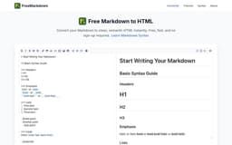 Markdown to HTML Converter-Free Markdown to HTML Converter