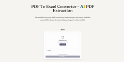 PDF to Excel-PDF to Excel Converter – AI PDF Extraction | ReadyData